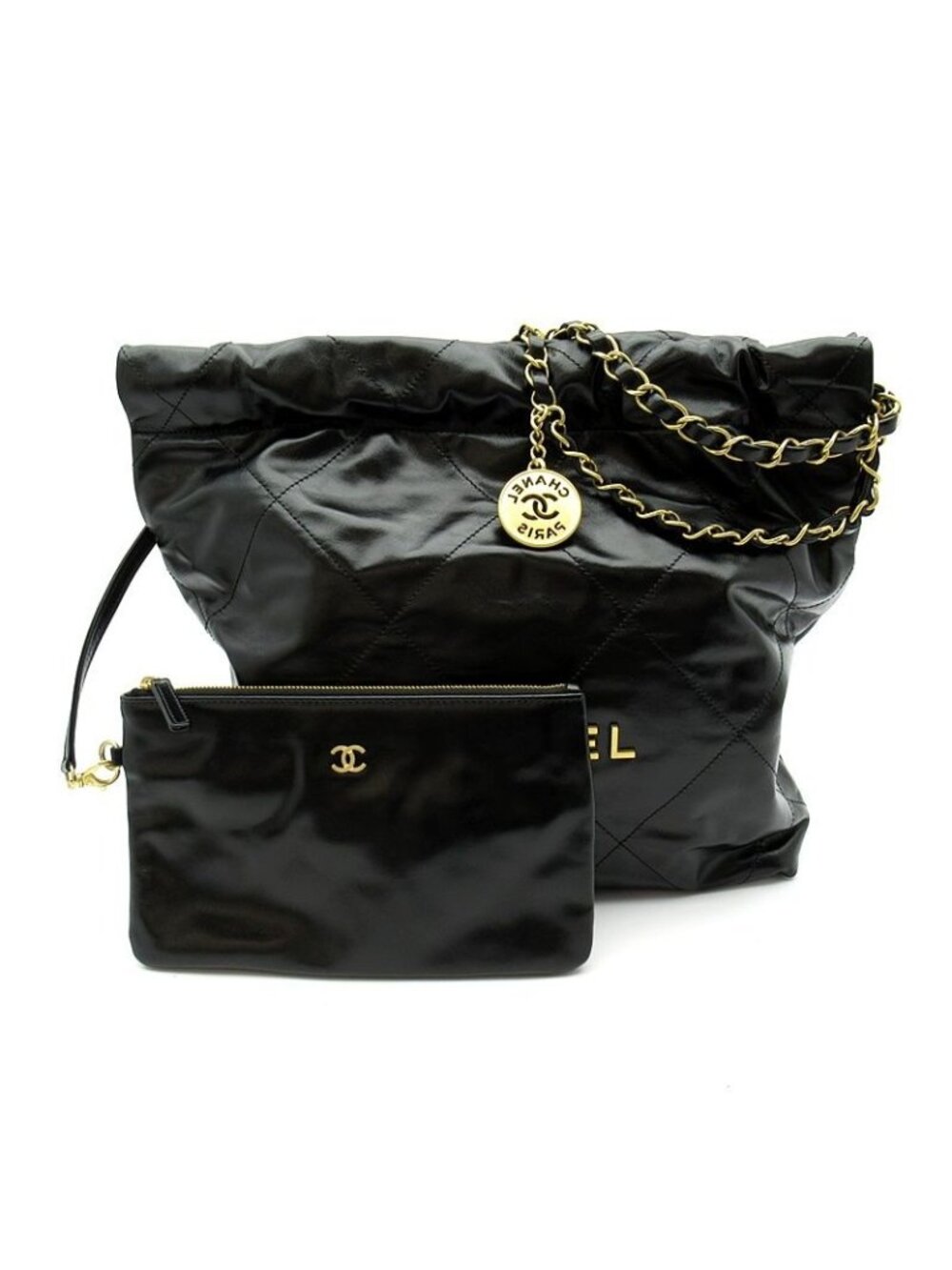 Chanel 22 Small Handbag Calfskin Black